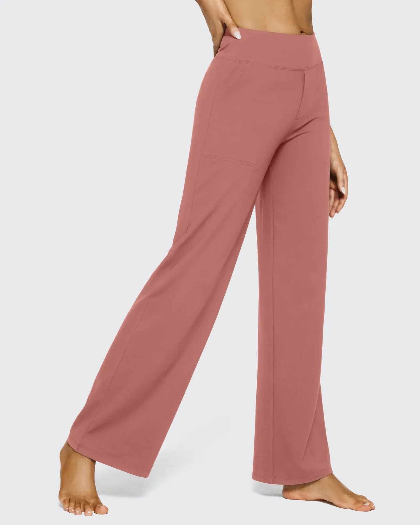 Pantalones casuales de negocios de talle alto EverGoing sueltos 33''