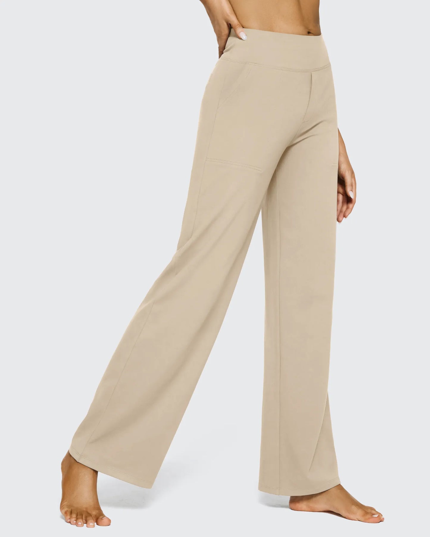Pantalones casuales de negocios de talle alto EverGoing sueltos 33''