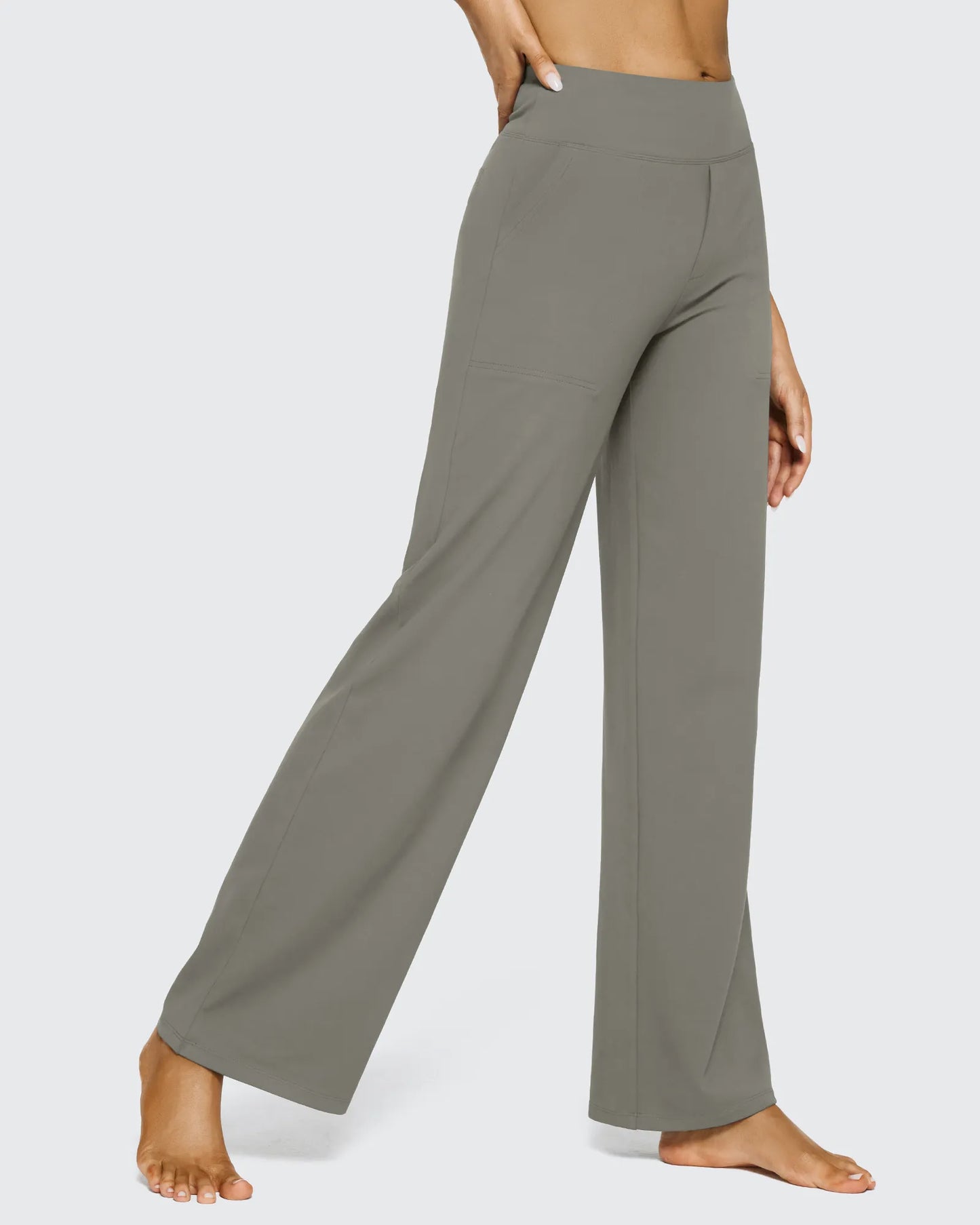 Pantalones casuales de negocios de talle alto EverGoing sueltos 33''