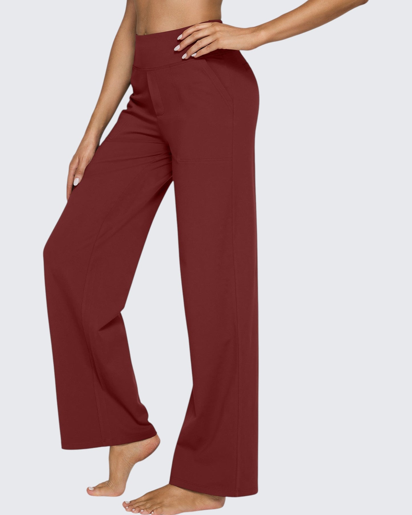 Pantalones de Negocios Informales de Talle Alto Ancho de EverGoing 35''