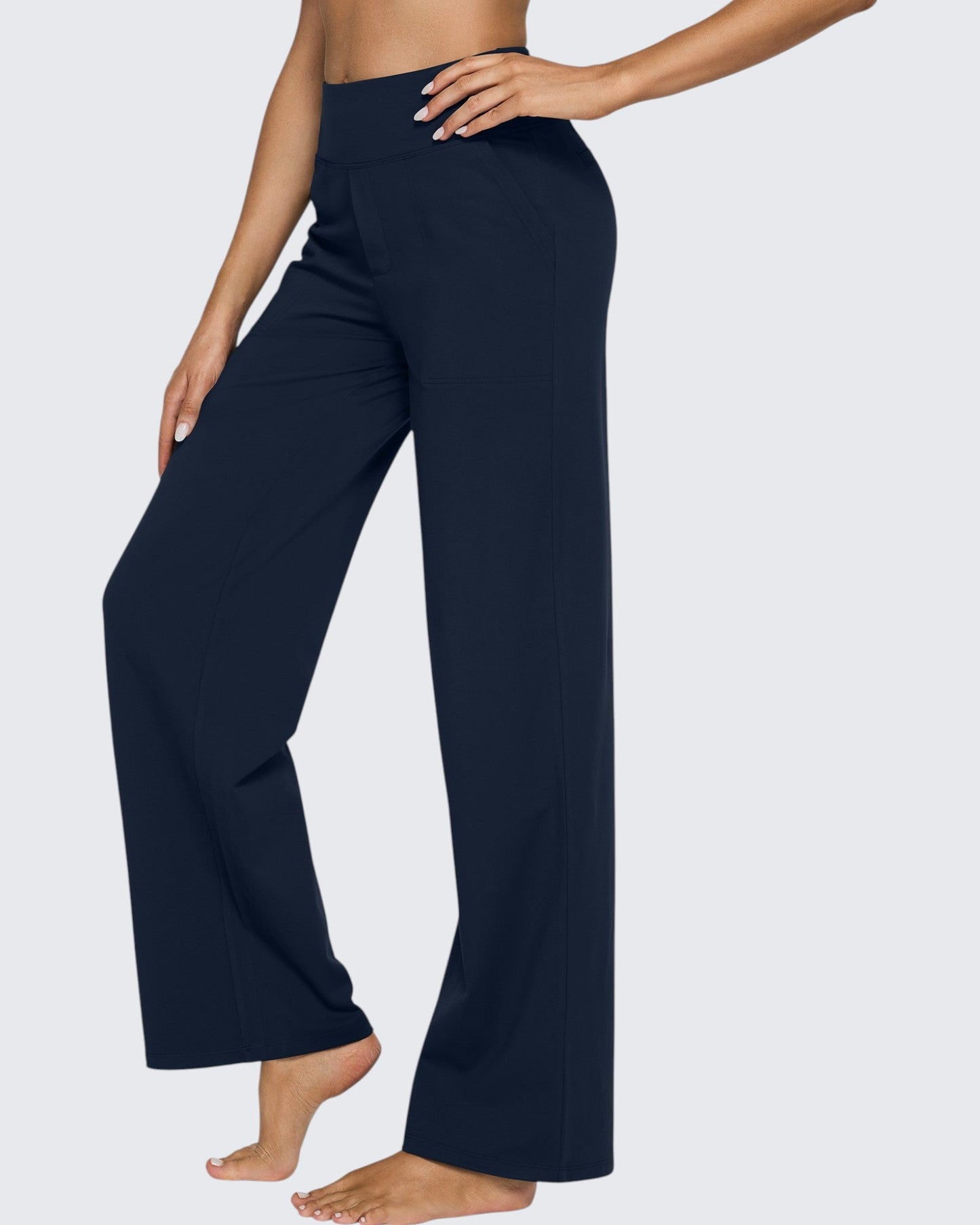 Pantalones de Negocios Informales de Talle Alto Ancho de EverGoing 35''