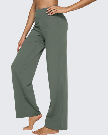 Pantalones de Negocios Informales de Talle Alto Ancho de EverGoing 35''