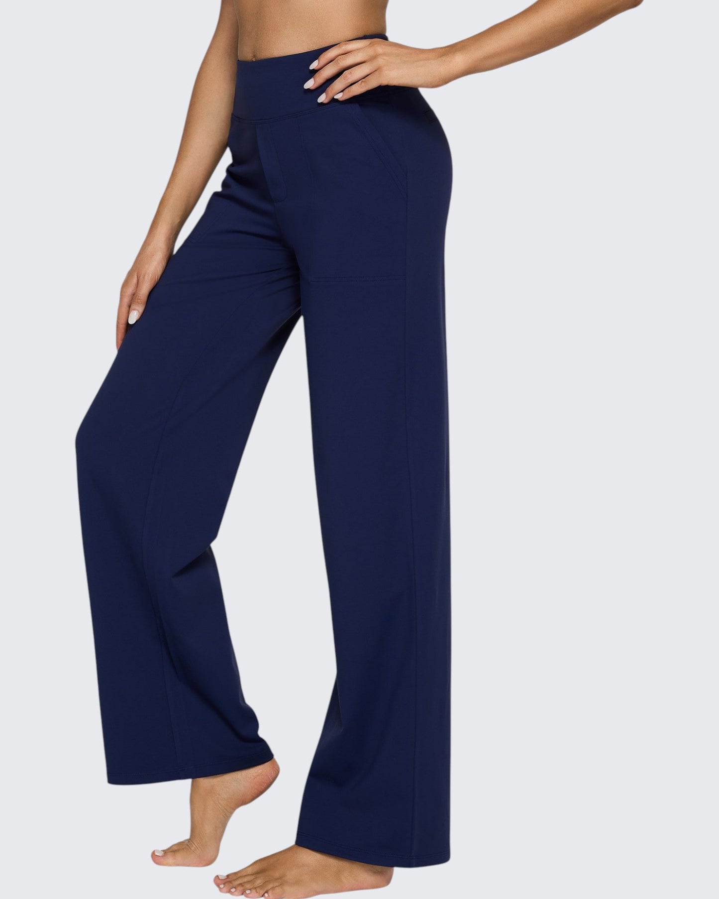 Pantalones de Negocios Informales de Talle Alto Ancho de EverGoing 35''