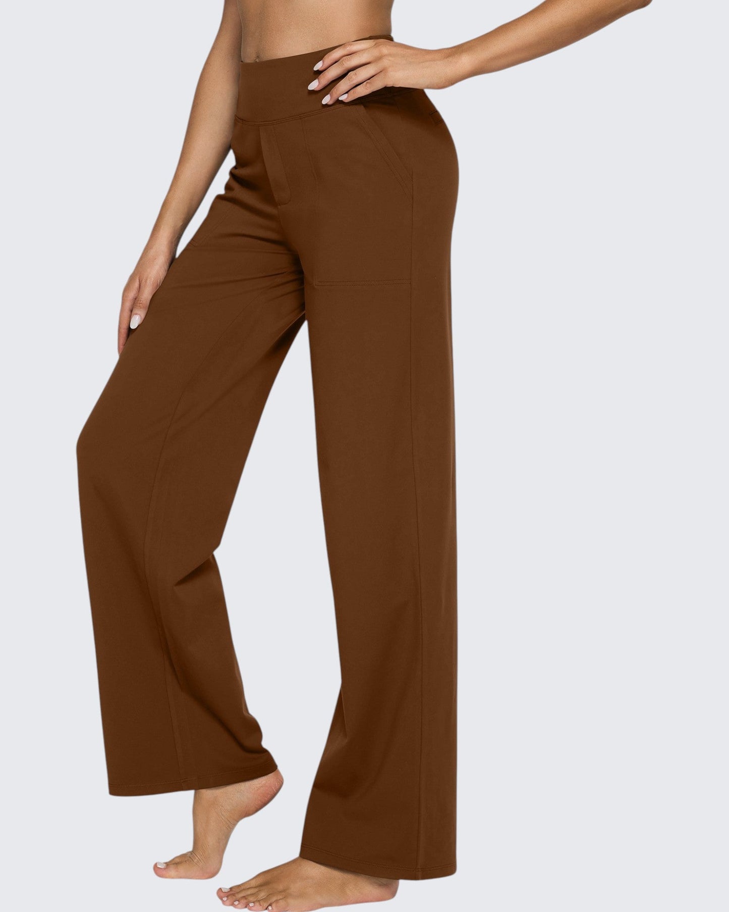 Pantalones de Negocios Informales de Talle Alto Ancho de EverGoing 35''