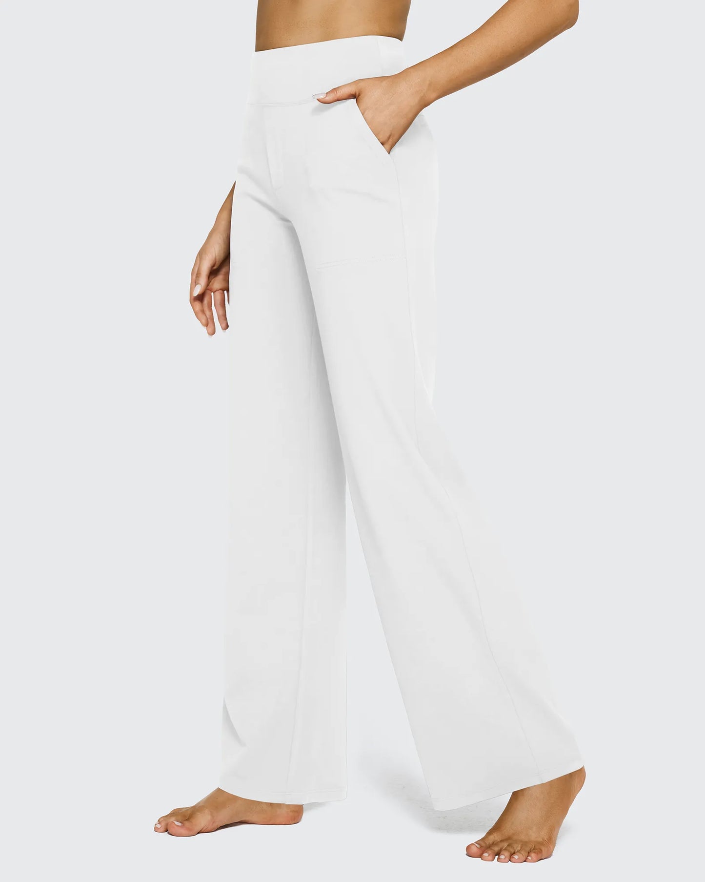 Pantalones de Negocios Informales de Talle Alto Ancho de EverGoing 35''