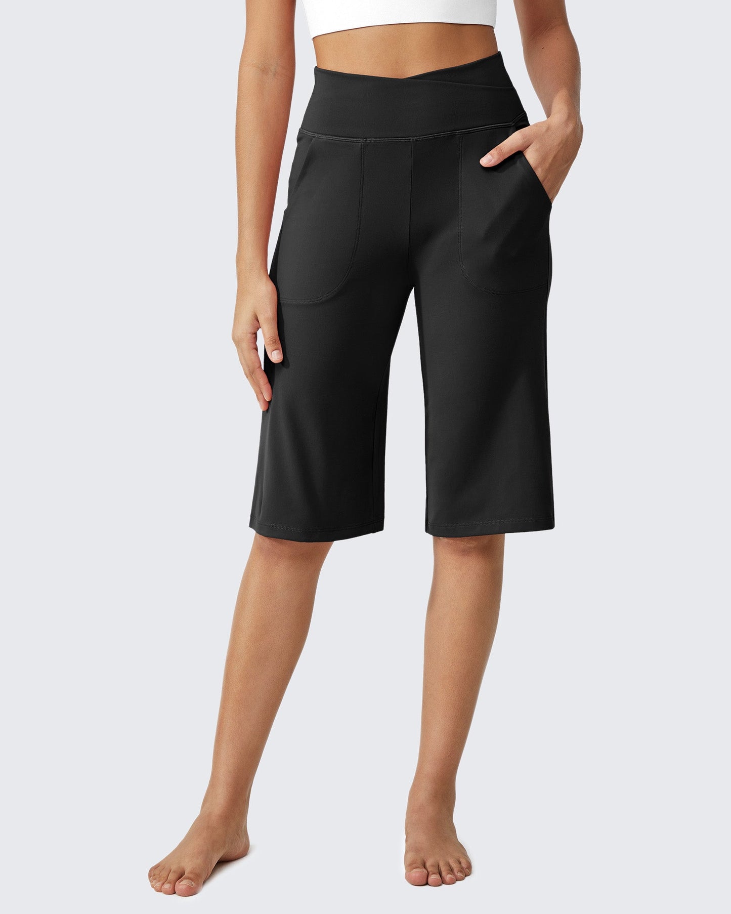 Pantalones de yoga casuales capri de cintura alta EverGoing Loose 14