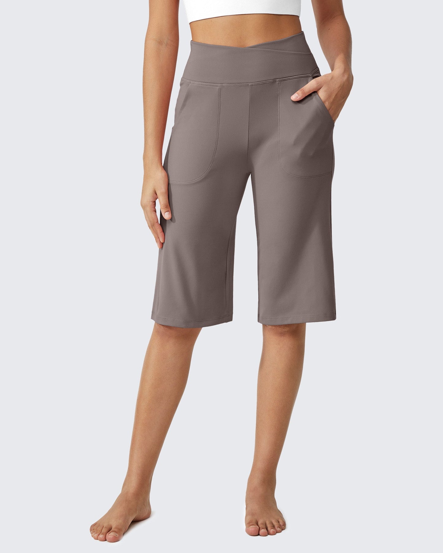 Pantalones de yoga casuales capri de cintura alta EverGoing Loose 14