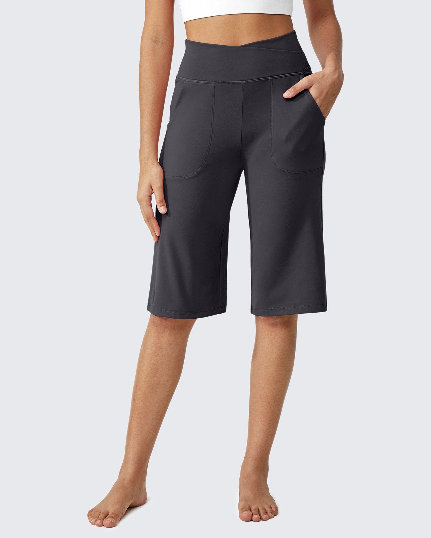 Pantalones de yoga casuales capri de cintura alta EverGoing Loose 14
