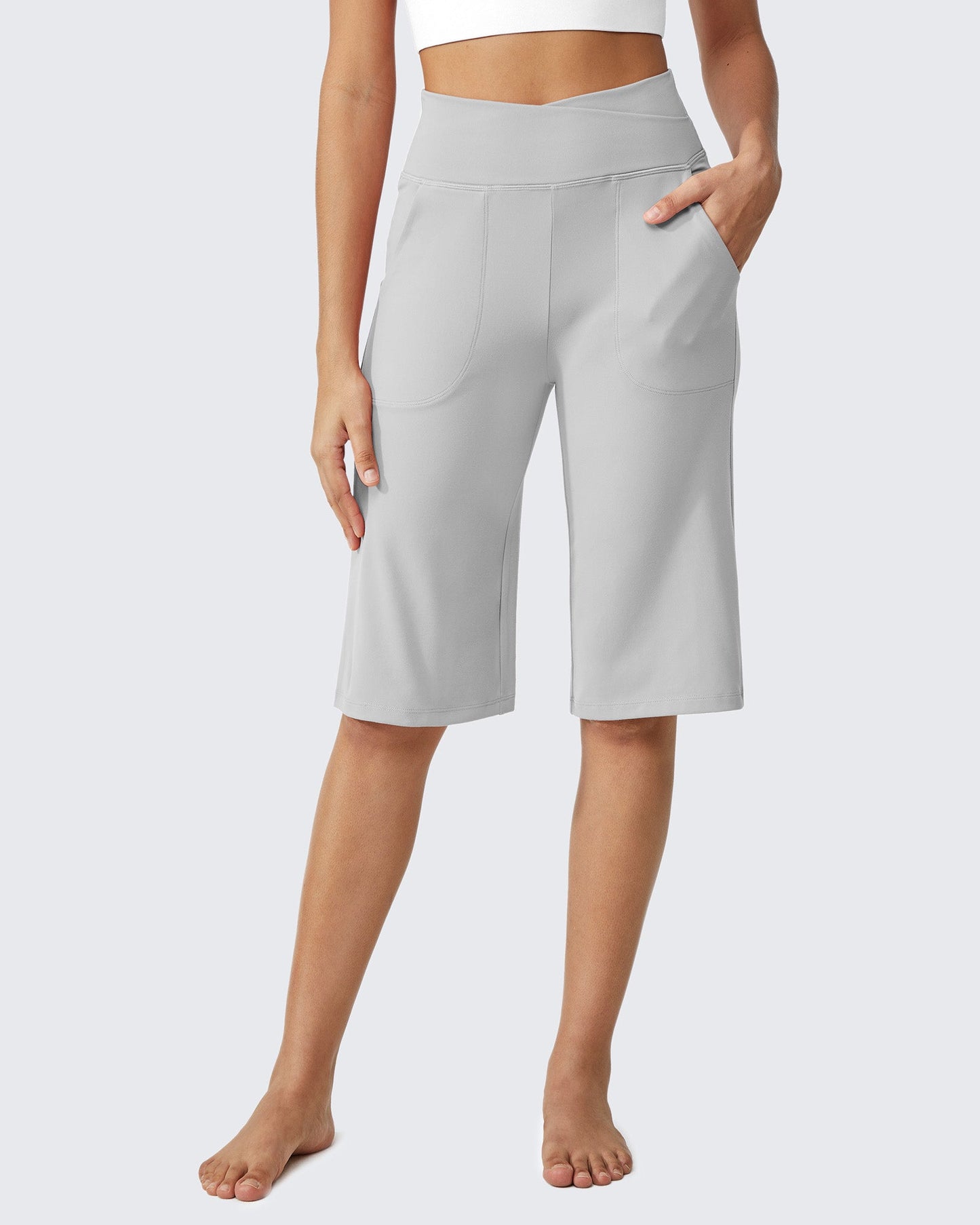 Pantalones de yoga casuales capri de cintura alta EverGoing Loose 14