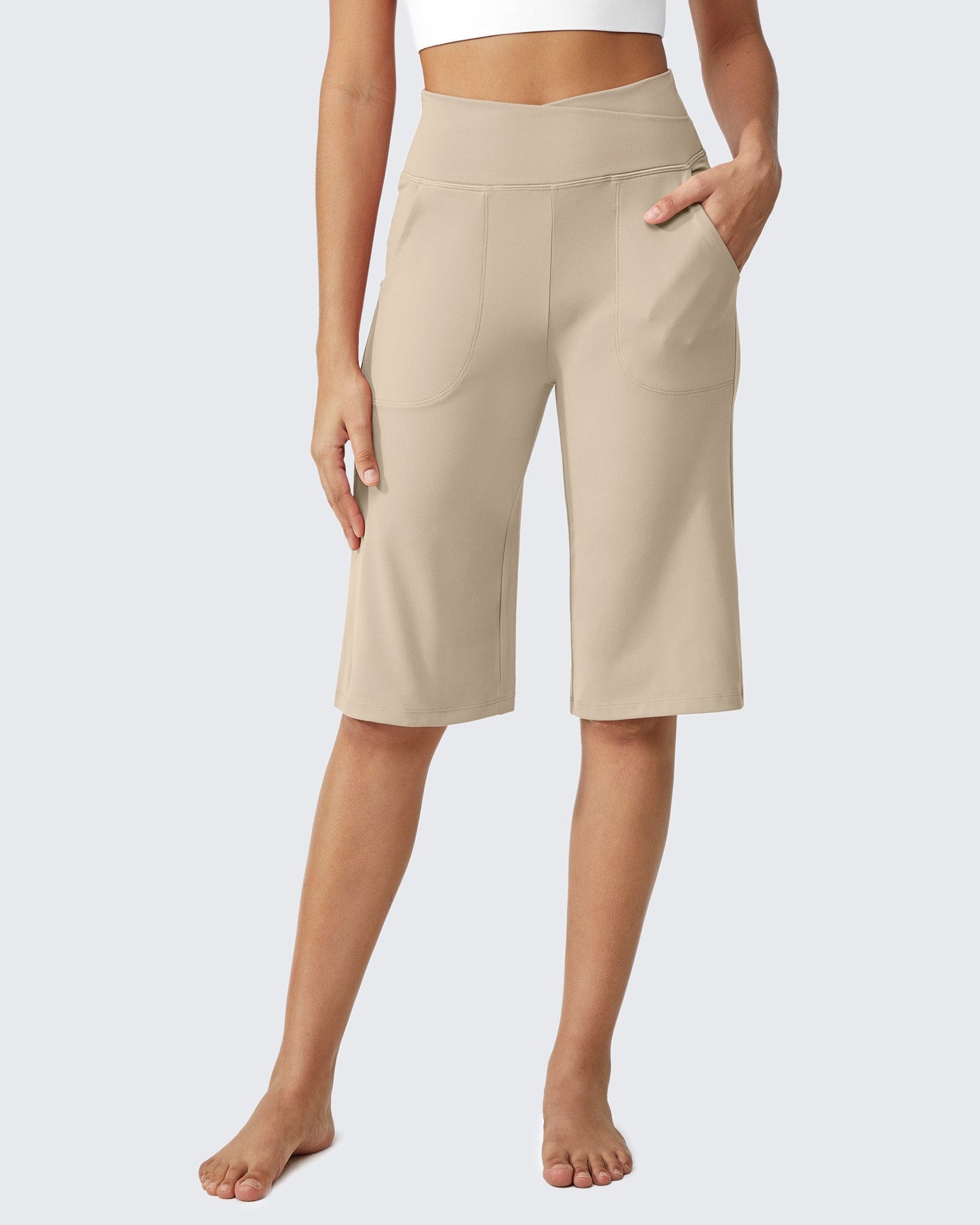 Pantalones de yoga casuales capri de cintura alta EverGoing Loose 14