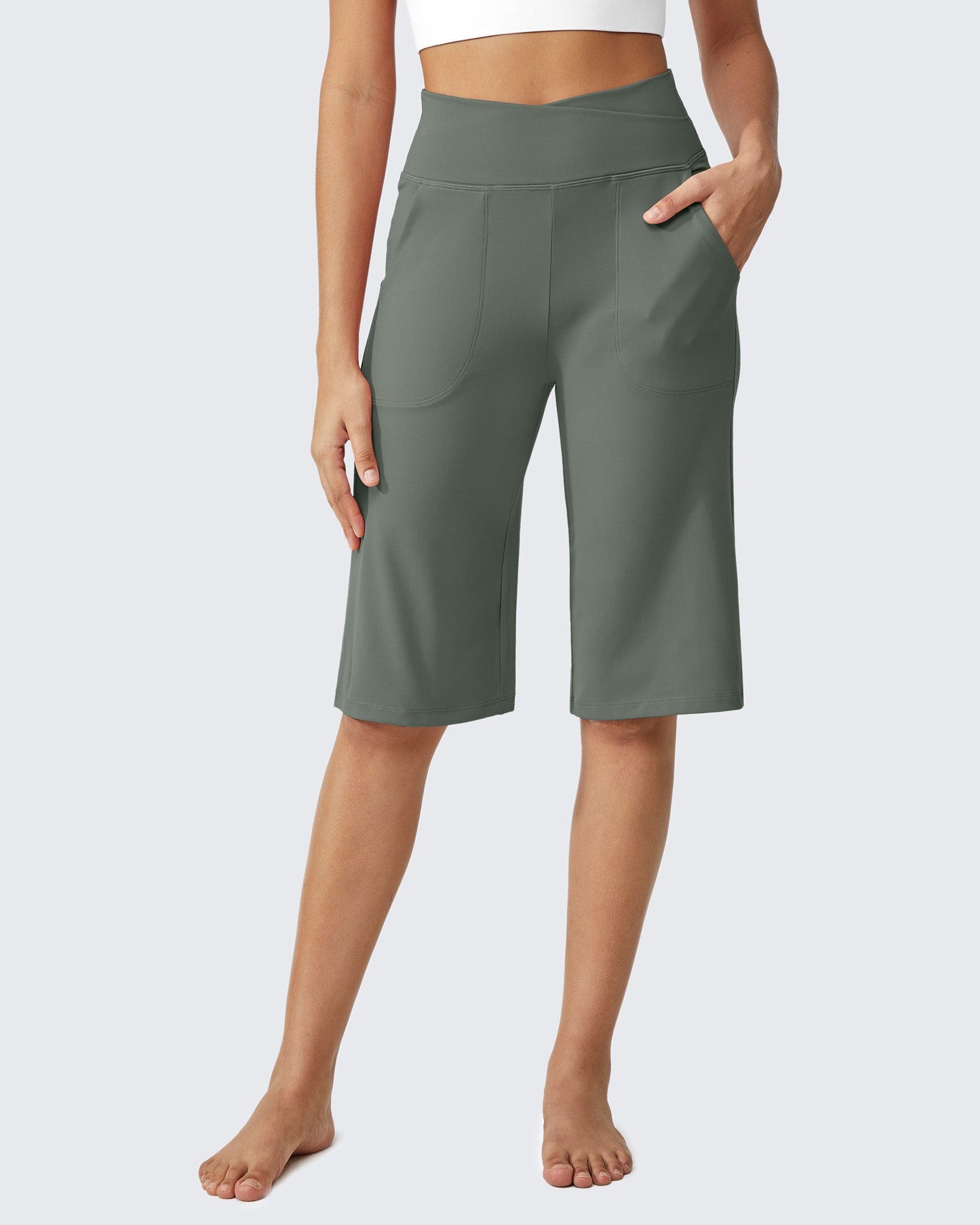 Pantalones de yoga casuales capri de cintura alta EverGoing Loose 14