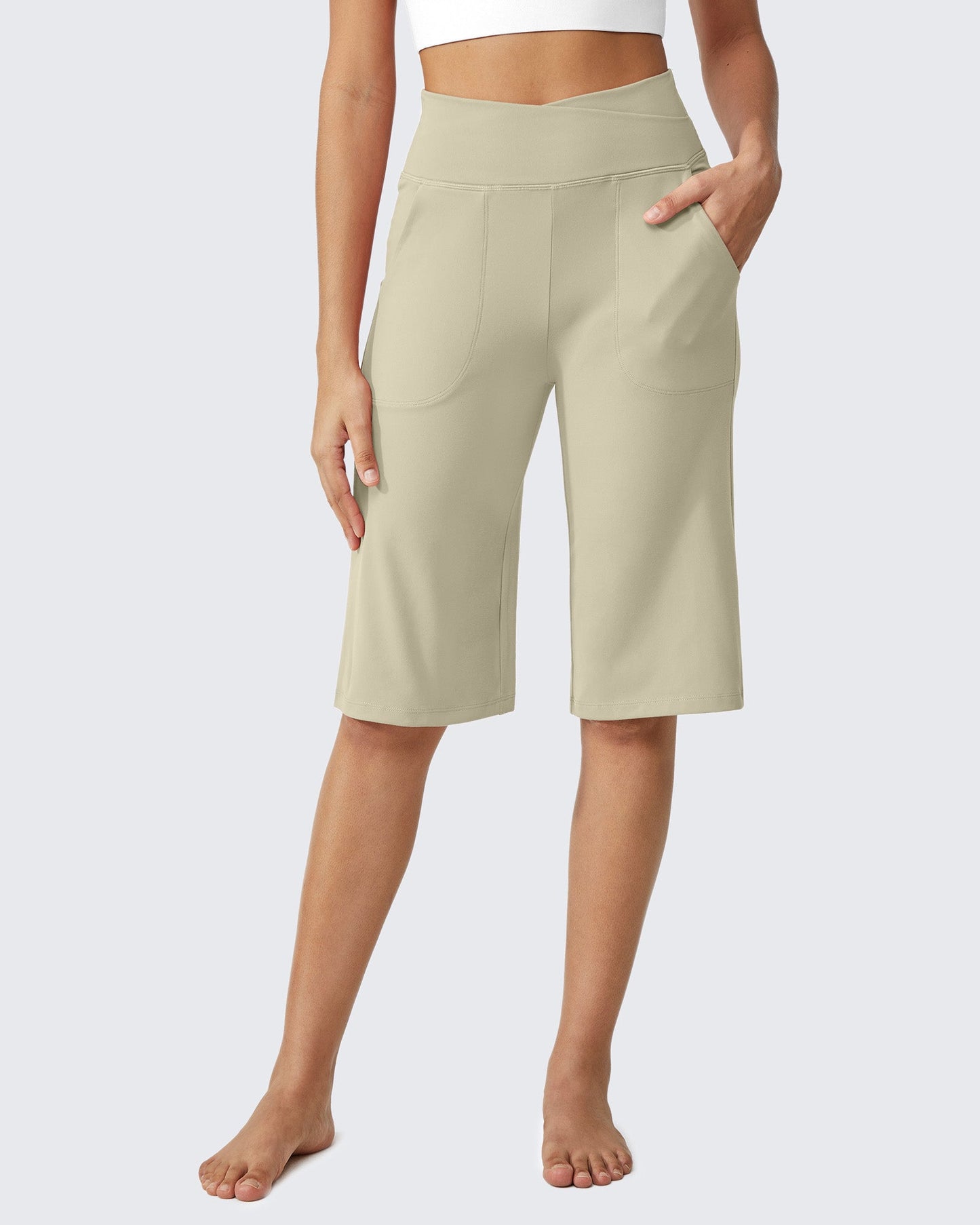 Pantalones de yoga casuales capri de cintura alta EverGoing Loose 14