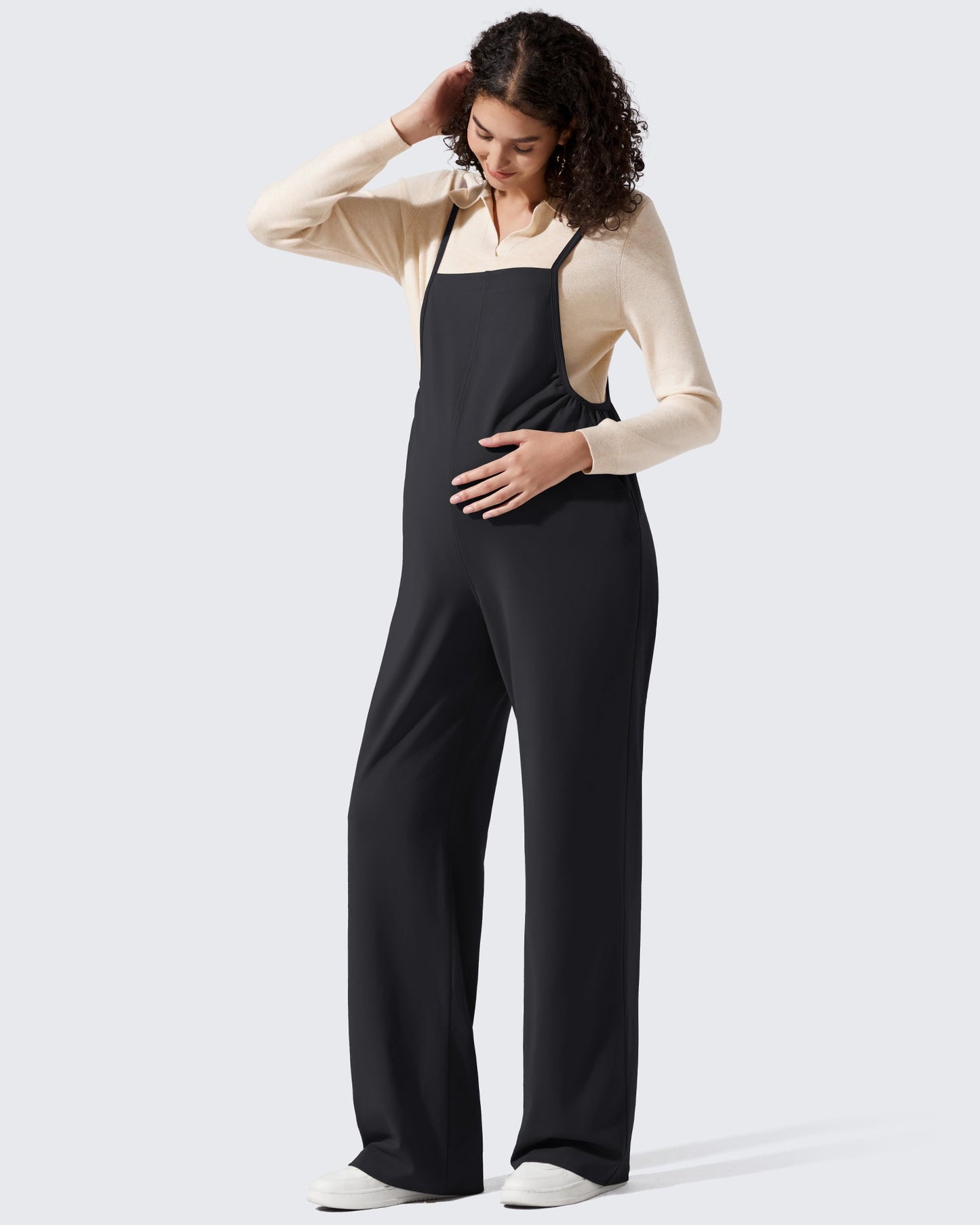 Mamelucos EverGoing Maternity con tirantes ajustables y piernas anchas