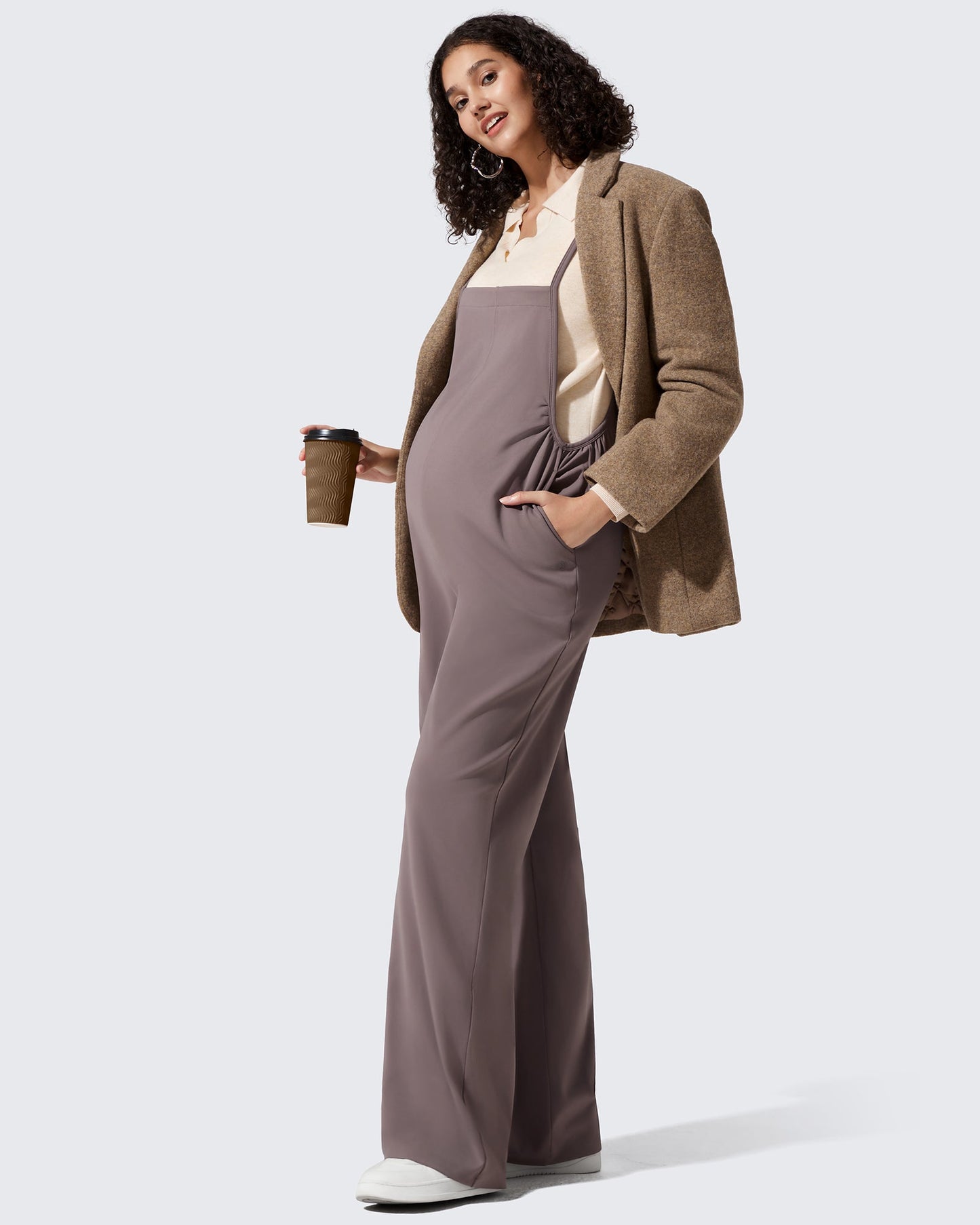 Mamelucos EverGoing Maternity con tirantes ajustables y piernas anchas