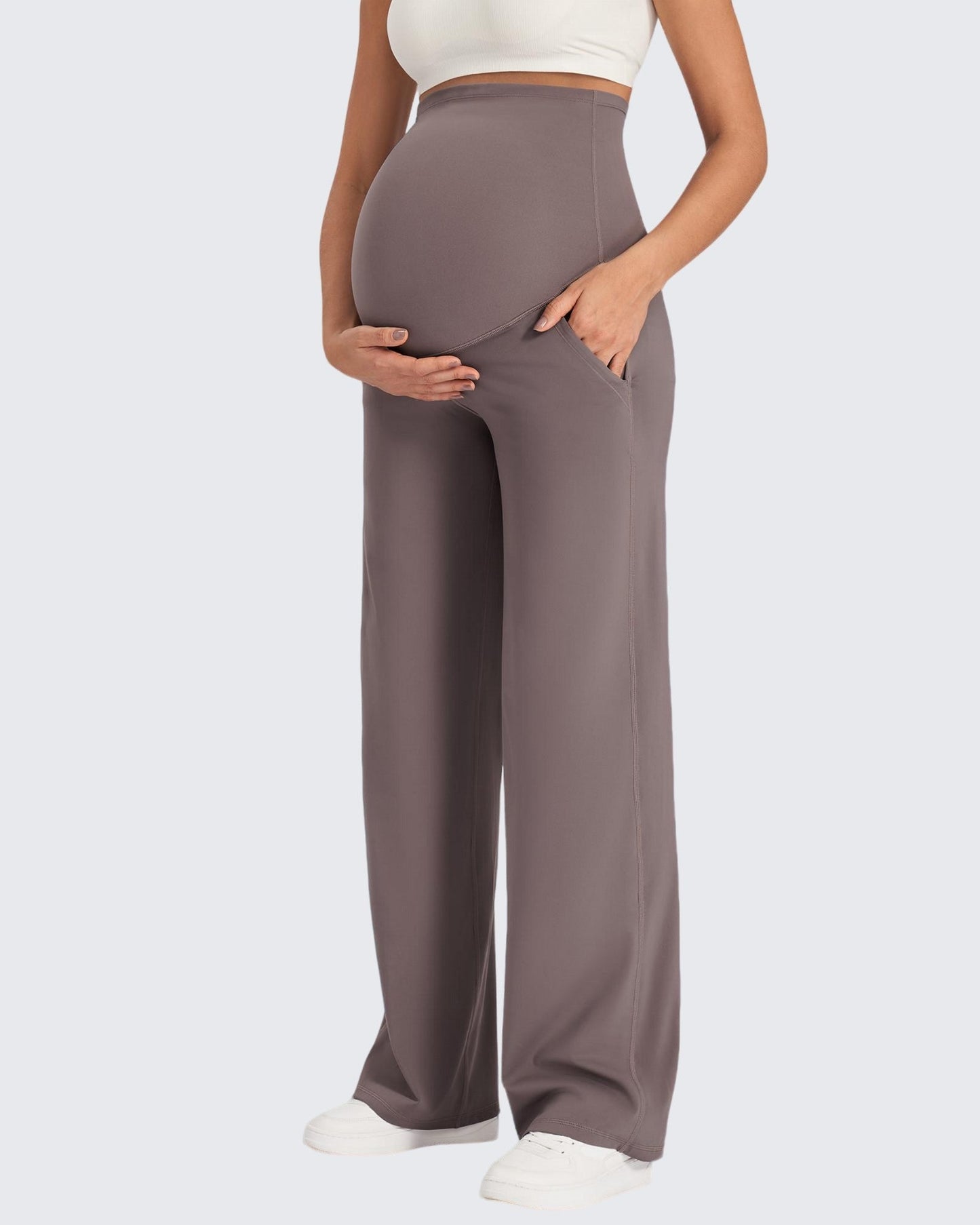 Pantalones de pernera ancha elásticos de maternidad EverGoing