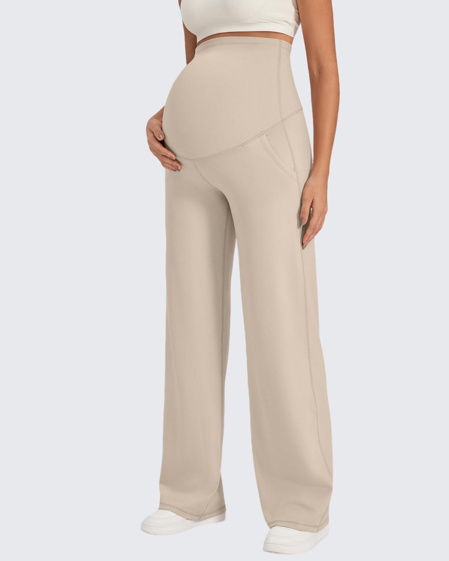 Pantalones de pernera ancha elásticos de maternidad EverGoing