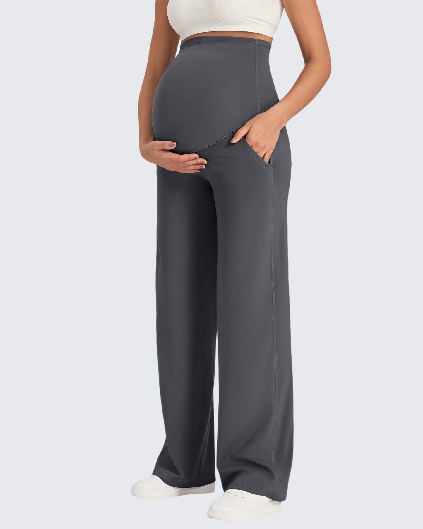 Pantalones de pernera ancha elásticos de maternidad EverGoing