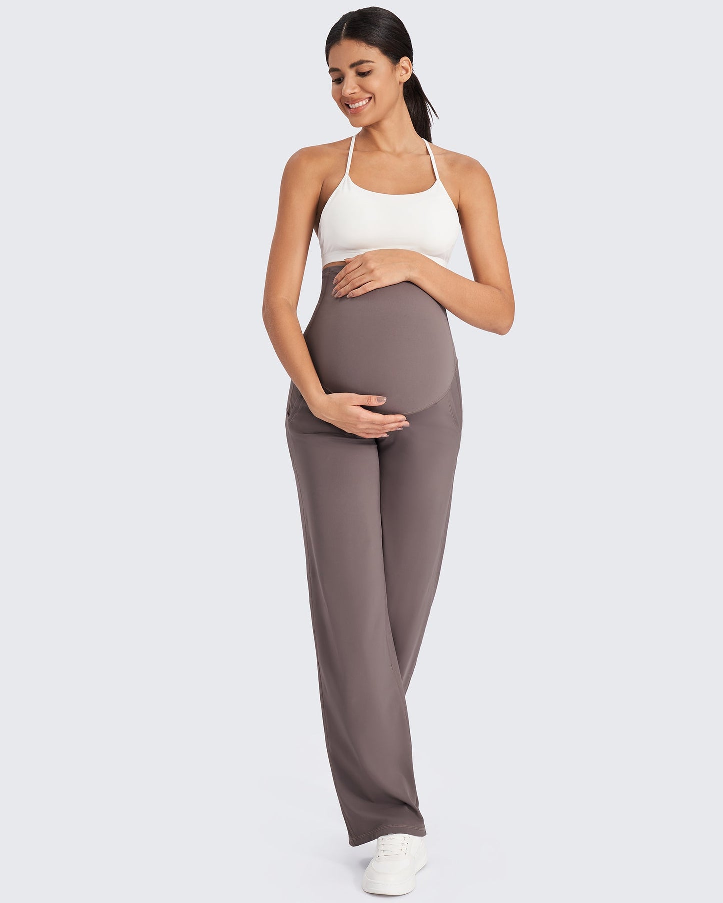 Pantalones de pernera ancha elásticos de maternidad EverGoing