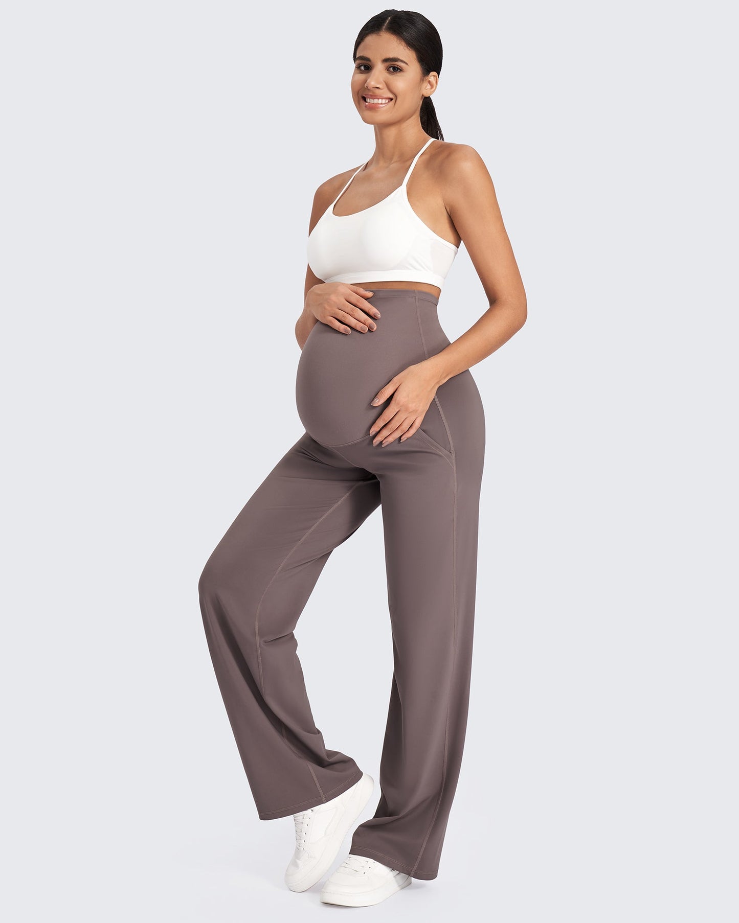 Pantalones de pernera ancha elásticos de maternidad EverGoing