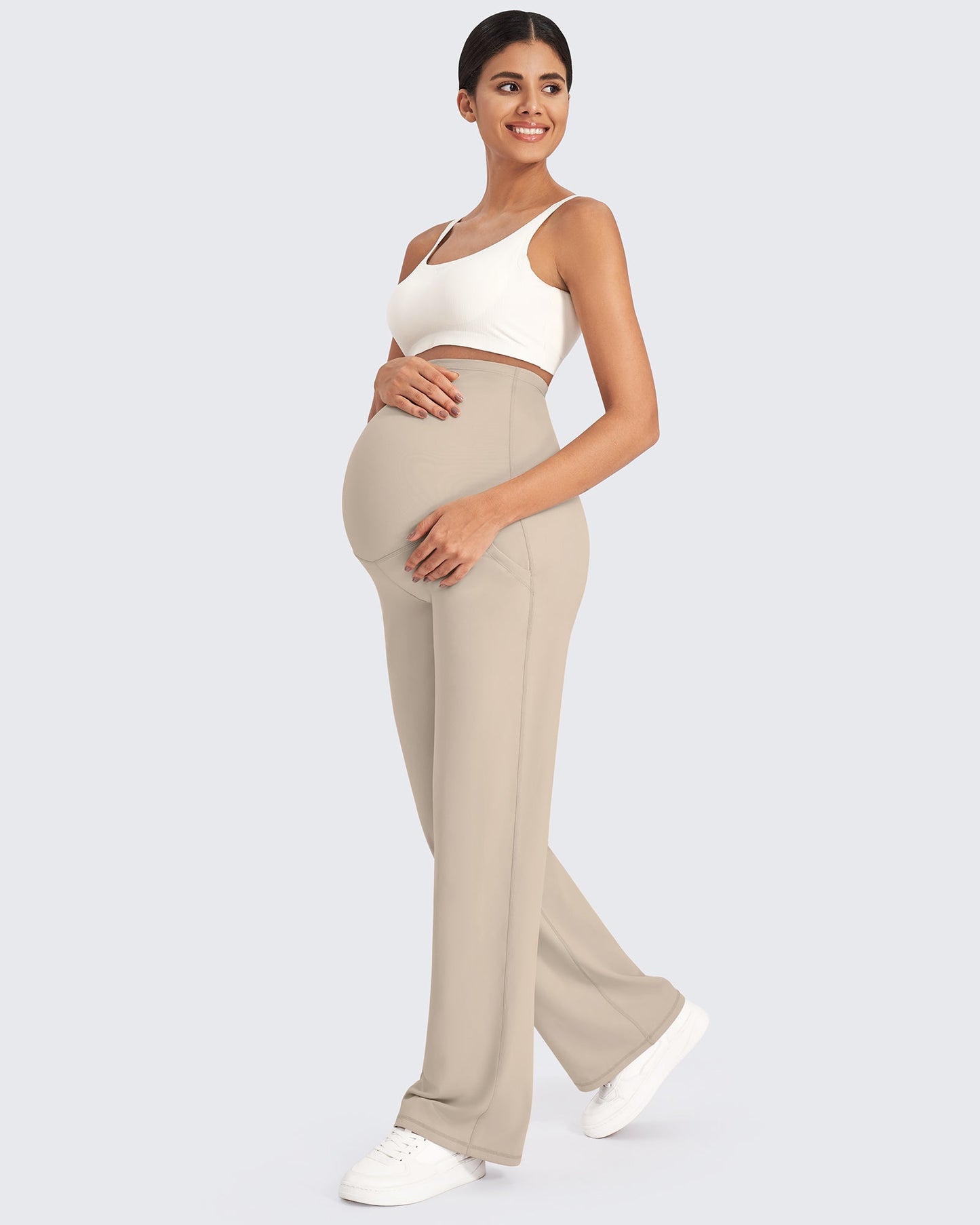 Pantalones de pernera ancha elásticos de maternidad EverGoing