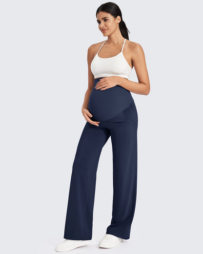 Pantalones de pernera ancha elásticos de maternidad EverGoing
