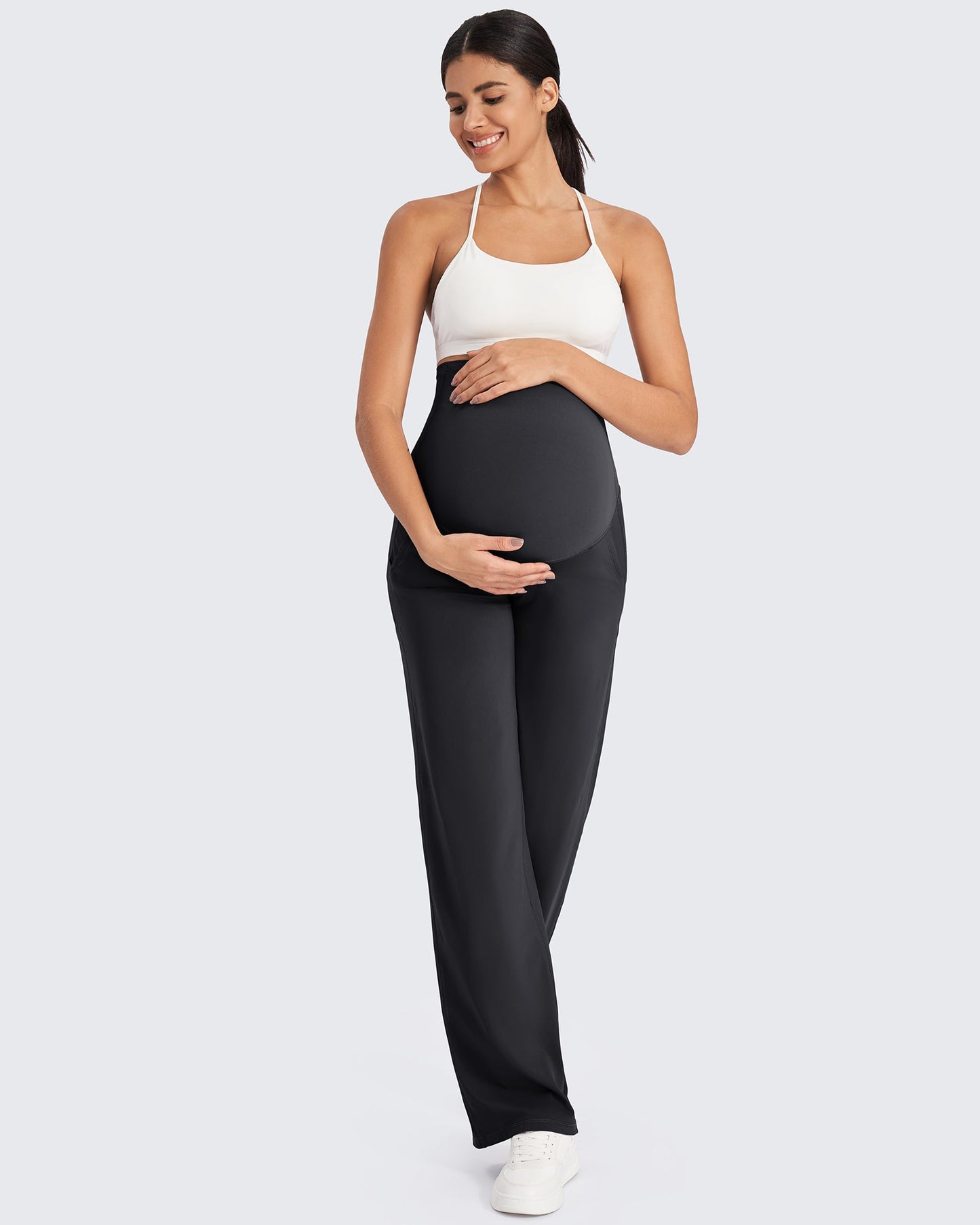 Pantalones de pernera ancha elásticos de maternidad EverGoing