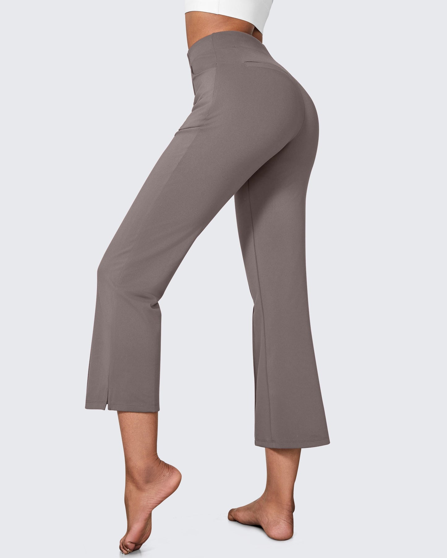 Pantalones Flare Casual de Negocios de Tiro Medio Elásticos EverGoing