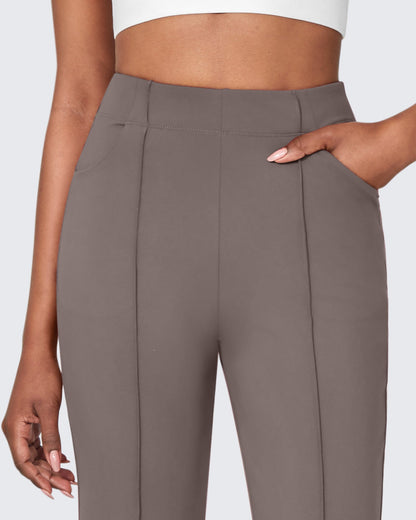 Pantalones Flare Casual de Negocios de Tiro Medio Elásticos EverGoing
