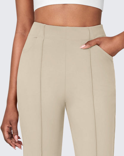 Pantalones Flare Casual de Negocios de Tiro Medio Elásticos EverGoing