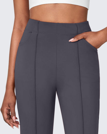 Pantalones Flare Casual de Negocios de Tiro Medio Elásticos EverGoing