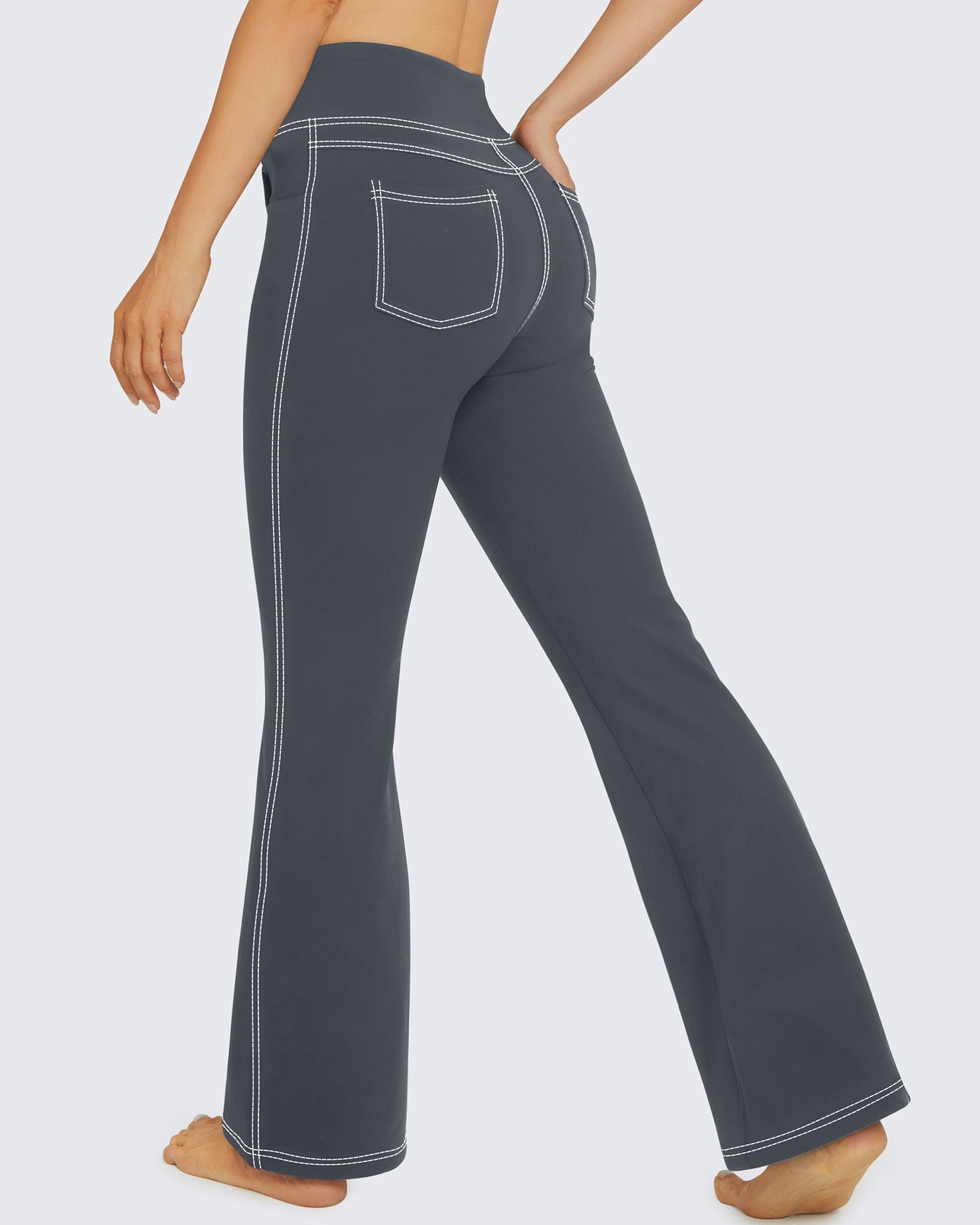 Pantalones de trabajo acampanados de tiro alto y elásticos EverGoing