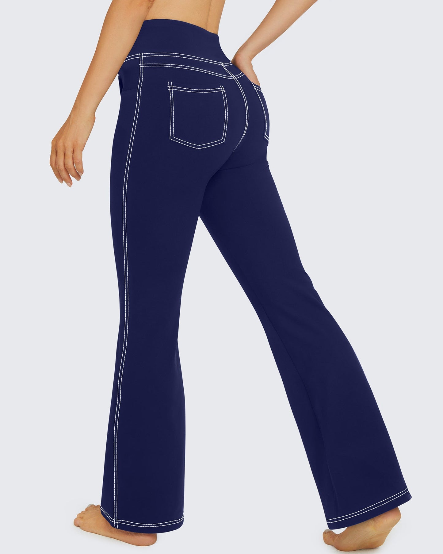 Pantalones de trabajo acampanados de tiro alto y elásticos EverGoing