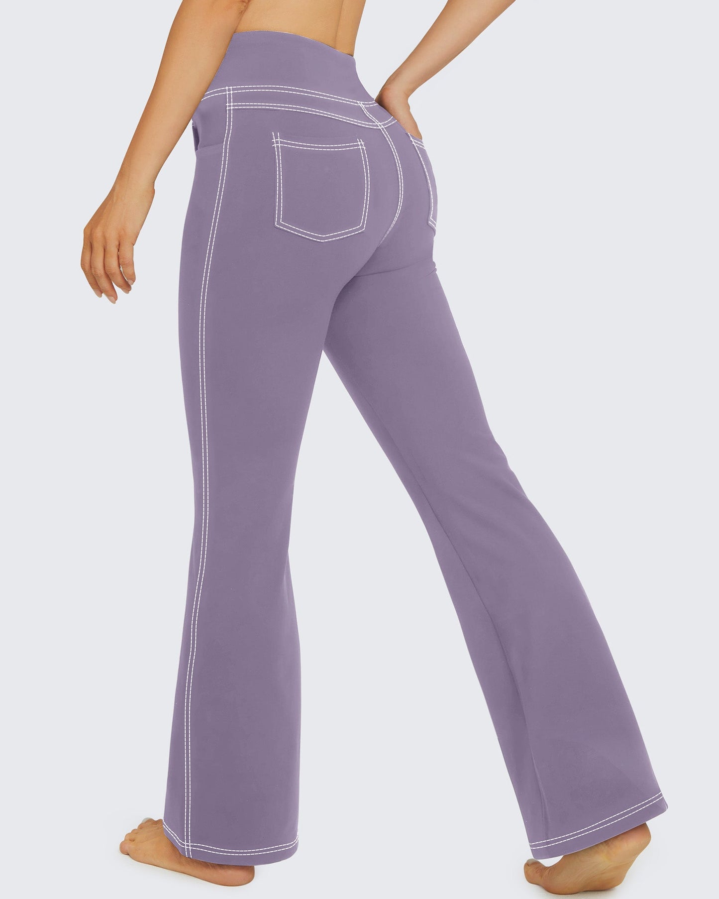 Pantalones de trabajo acampanados de tiro alto y elásticos EverGoing