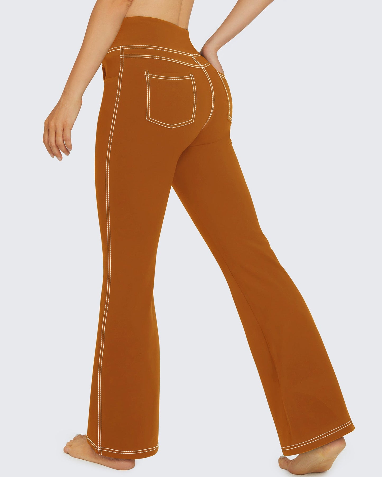 Pantalones de trabajo acampanados de tiro alto y elásticos EverGoing
