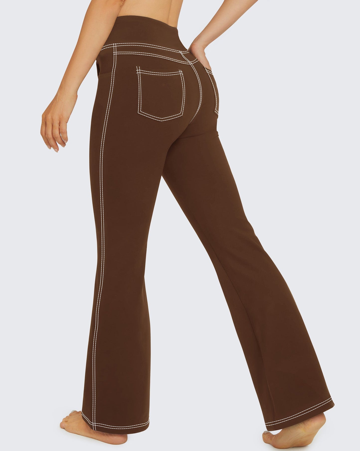 Pantalones de trabajo acampanados de tiro alto y elásticos EverGoing