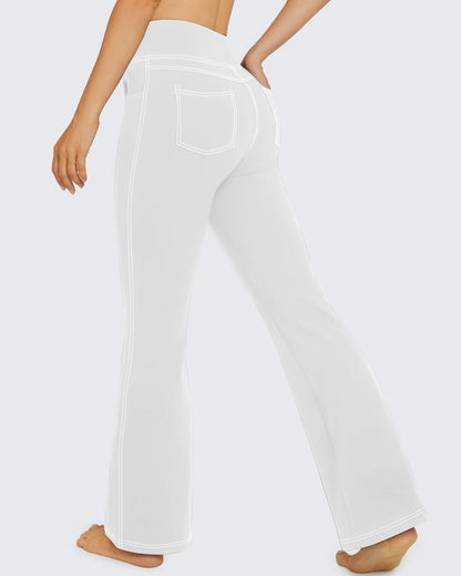 Pantalones de trabajo acampanados de tiro alto y elásticos EverGoing