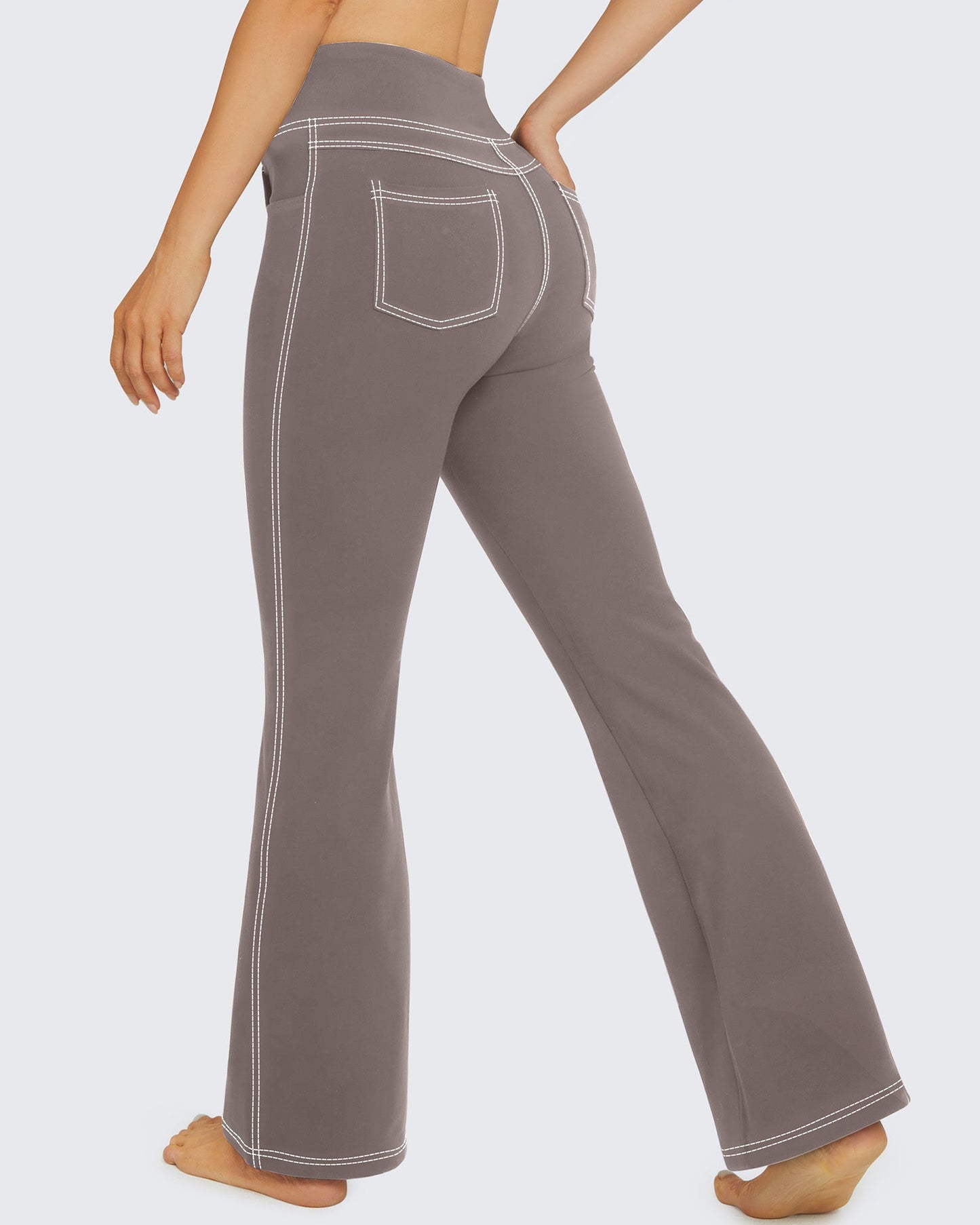Pantalones de trabajo acampanados de tiro alto y elásticos EverGoing