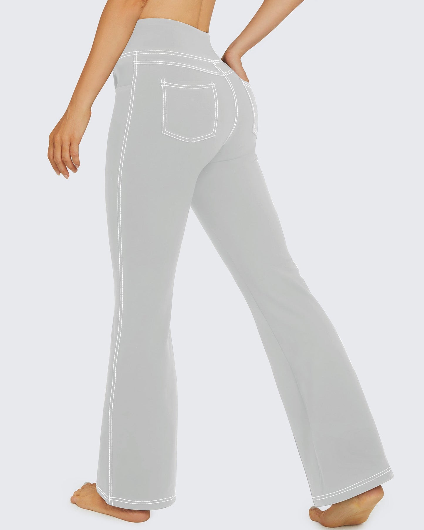 Pantalones de trabajo acampanados de tiro alto y elásticos EverGoing