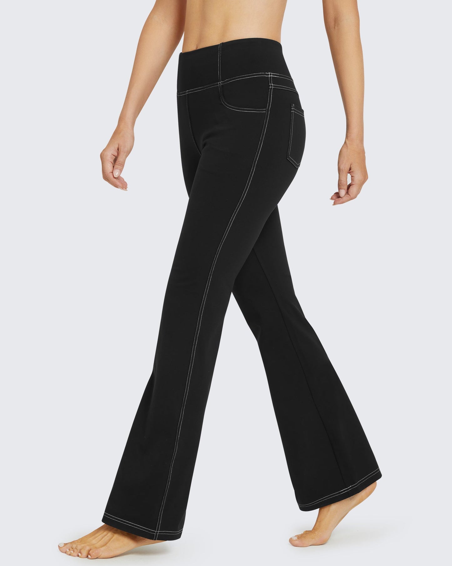 Pantalones de trabajo acampanados de tiro alto y elásticos EverGoing