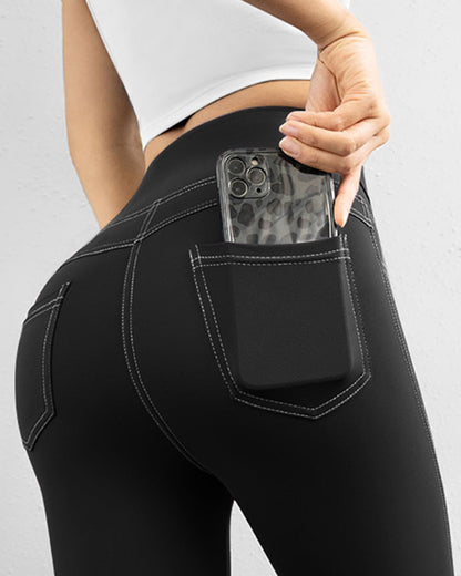 Pantalones de trabajo acampanados de tiro alto y elásticos EverGoing