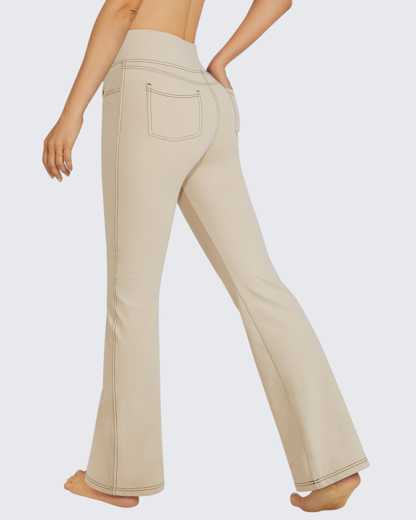 Pantalones de trabajo acampanados de tiro alto y elásticos EverGoing