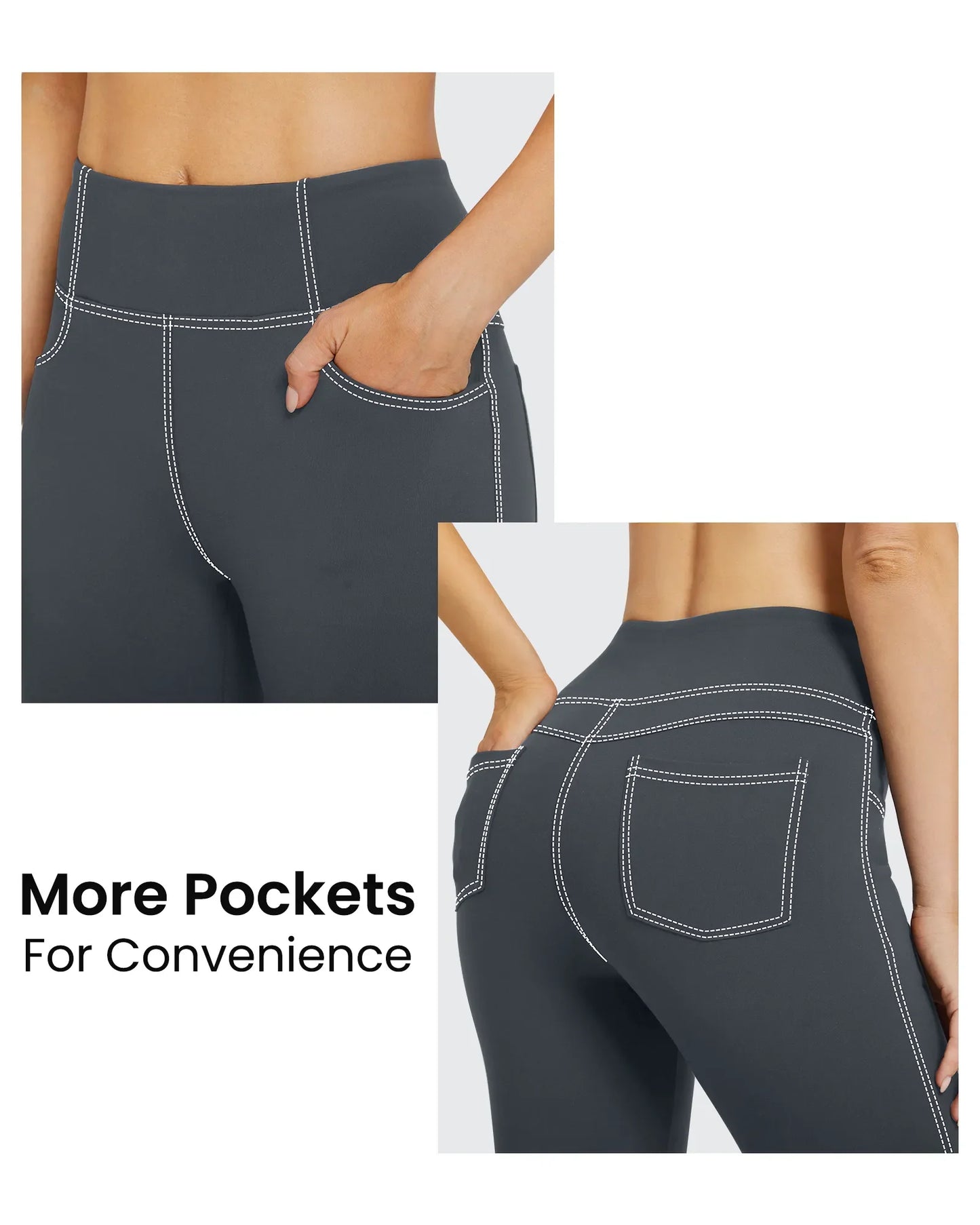 Pantalones de trabajo acampanados de tiro alto y elásticos EverGoing