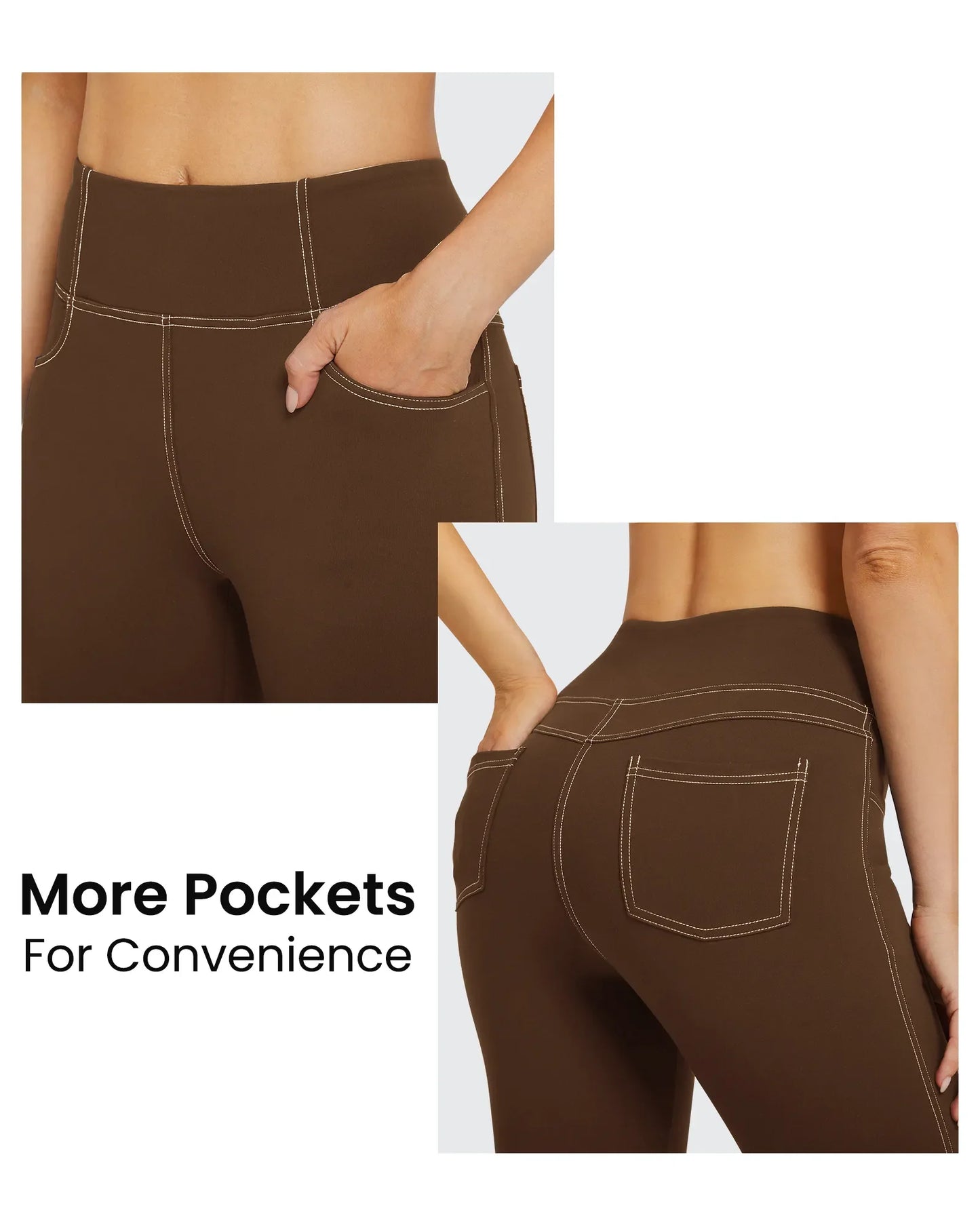 Pantalones de trabajo acampanados de tiro alto y elásticos EverGoing