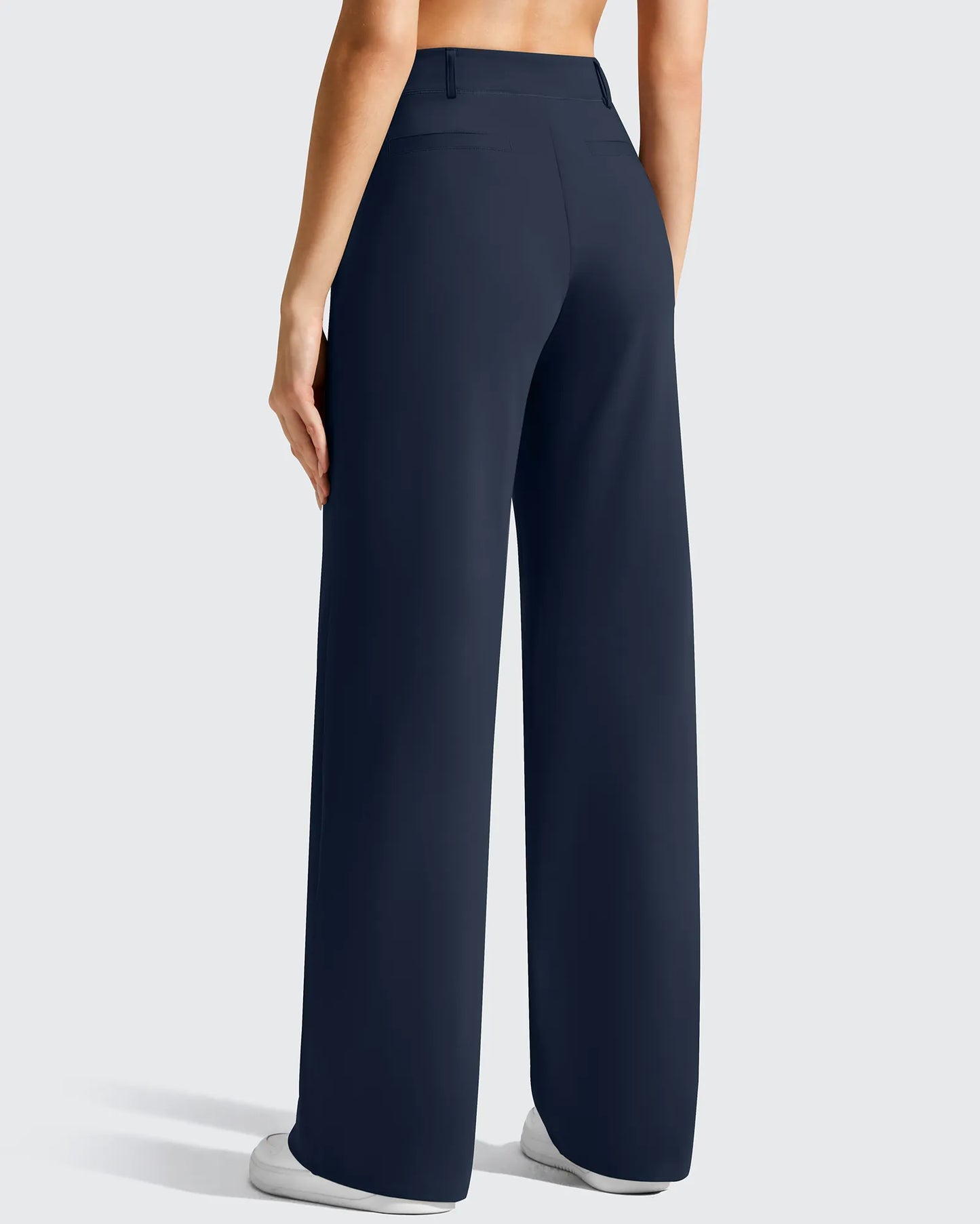 Pantalones de vestir de talle alto con trabillas y pierna ancha EverGoing