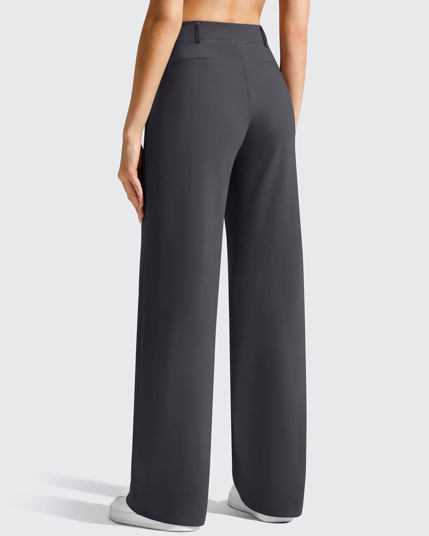 Pantalones de vestir de talle alto con trabillas y pierna ancha EverGoing