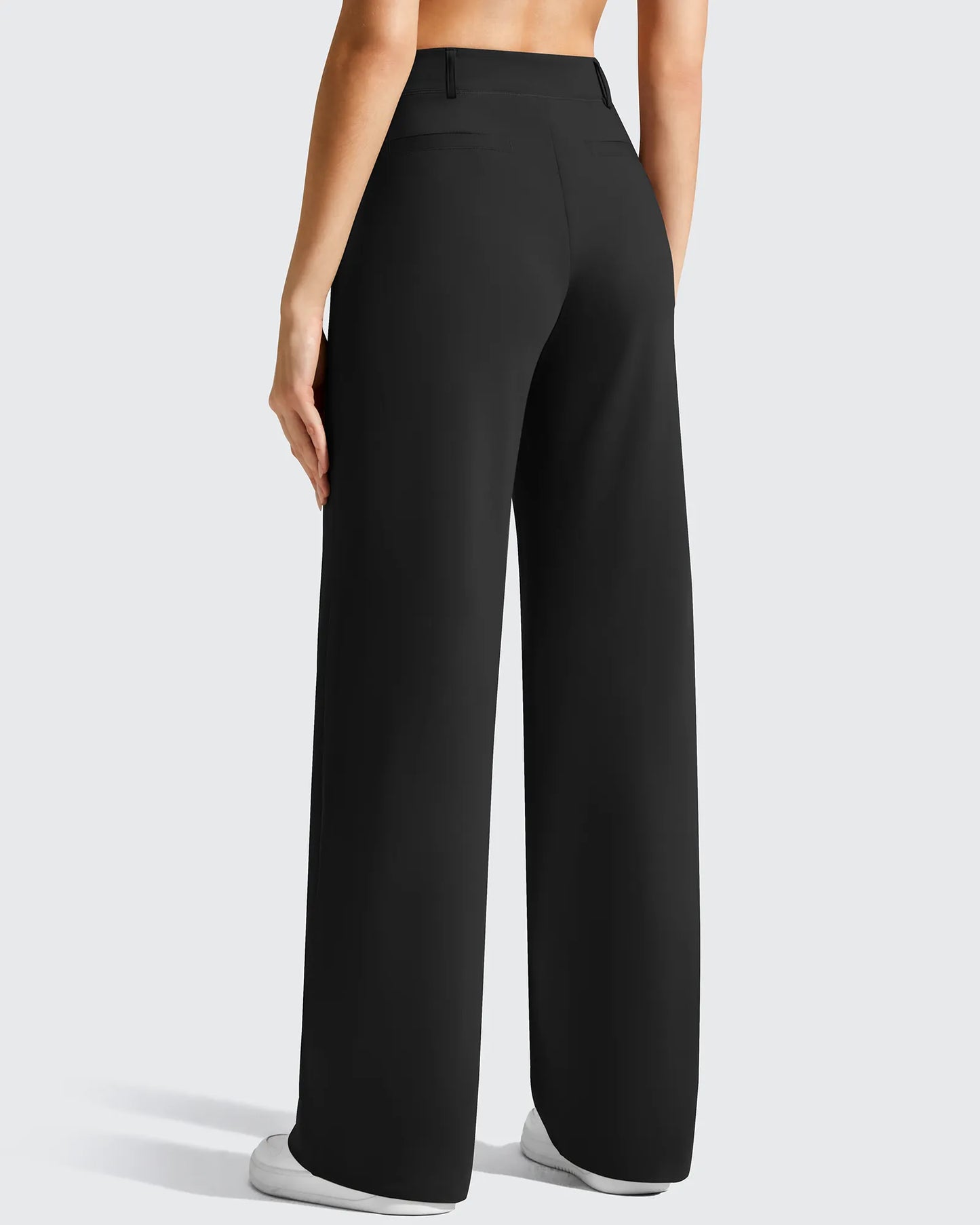 Pantalones de vestir de talle alto con trabillas y pierna ancha EverGoing