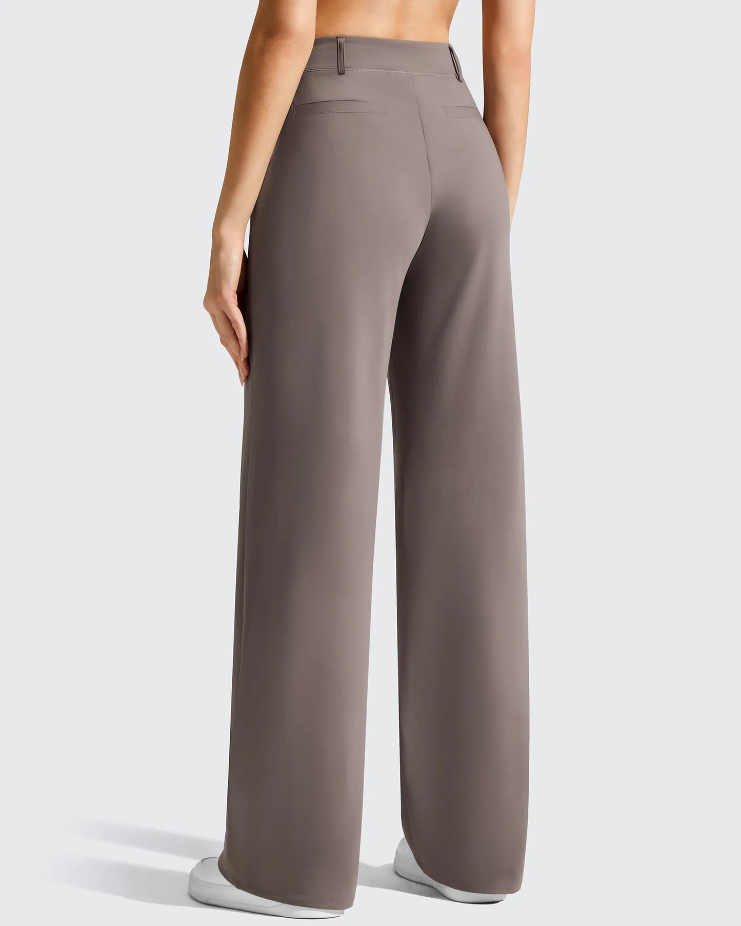 Pantalones de vestir de talle alto con trabillas y pierna ancha EverGoing