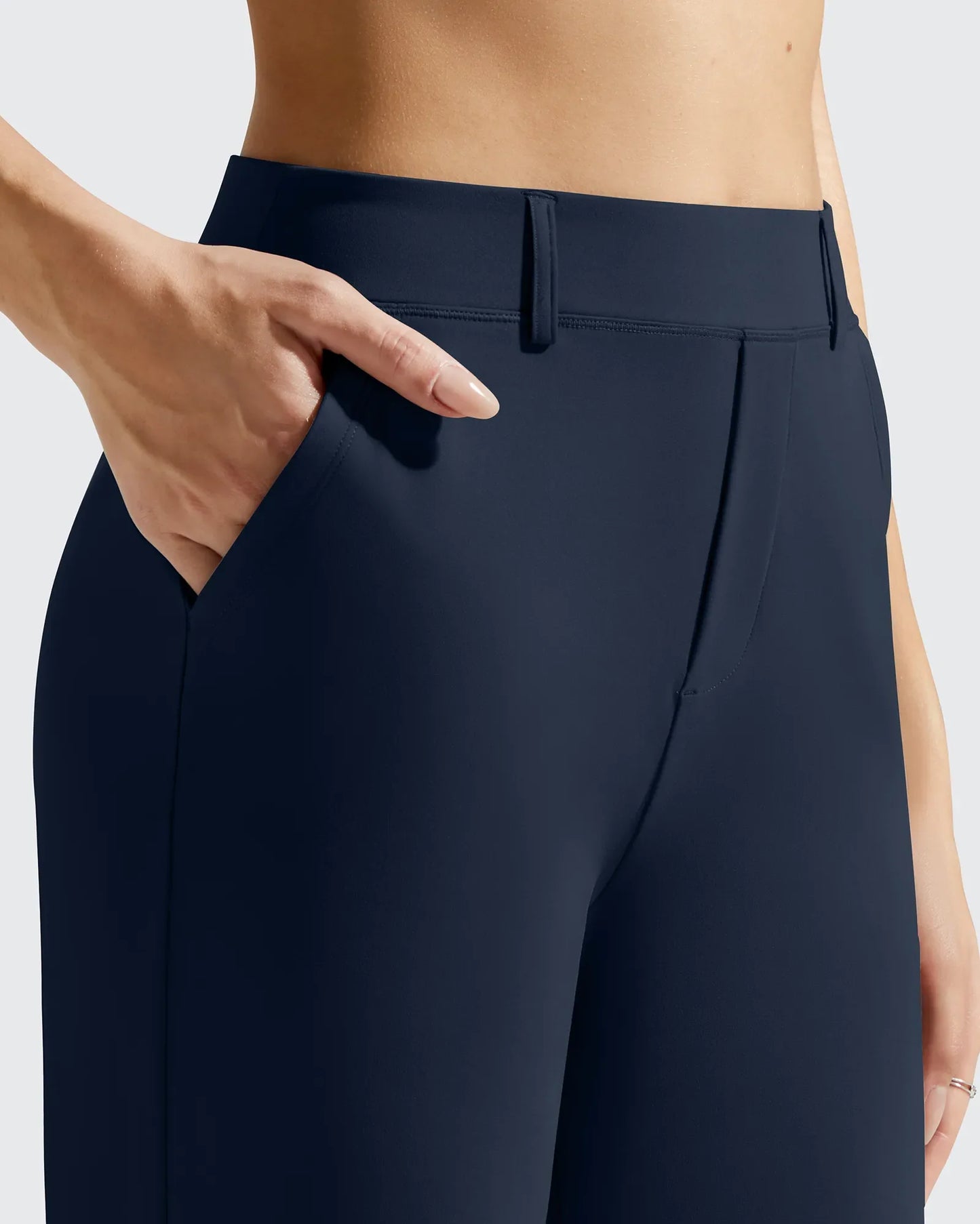 Pantalones de vestir de talle alto con trabillas y pierna ancha EverGoing