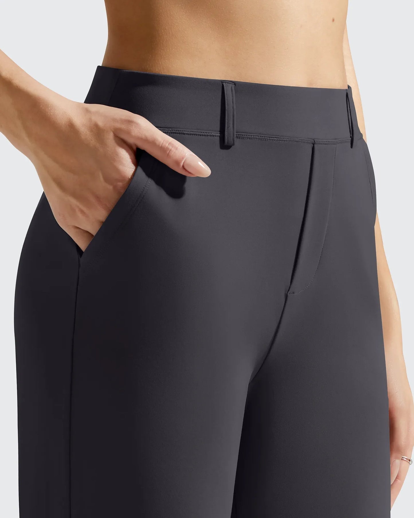 Pantalones de vestir de talle alto con trabillas y pierna ancha EverGoing