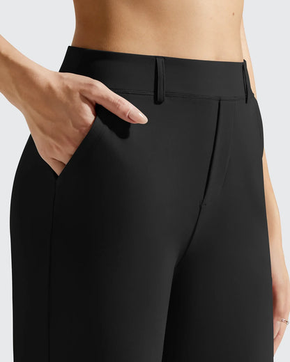 Pantalones de vestir de talle alto con trabillas y pierna ancha EverGoing